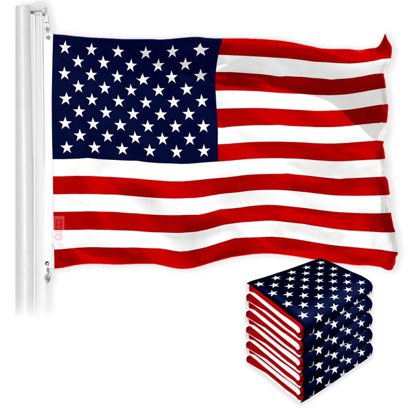 American USA Flag 3x5 Ft 5-Pack 150D Printed Polyester By G128