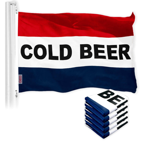 Cold Beer Sign Flag 3x5 Ft 5-Pack Printed 150D Polyester By G128