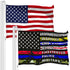 G128 Combo Pack: American USA Flag 3x5 Ft & Thin Line First Responders American Flag 3x5 Ft | Both LiteWeave Pro Series Printed 150D Polyester, Brass Grommets