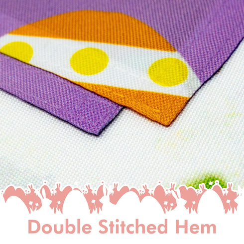 G128 - Easter Greetings with White Bunny & Eggs Garden Flag | 12x18 Inch | Printed 150D Polyester - Rustic Holiday Seasonal Outdoor Flag