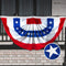 USA Pleated Fan Flag Bunting Decoration 210D Embroidered Polyester 3x6 Ft
