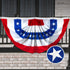 USA Pleated Fan Flag Bunting Decoration 210D Embroidered Polyester 3x6 Ft