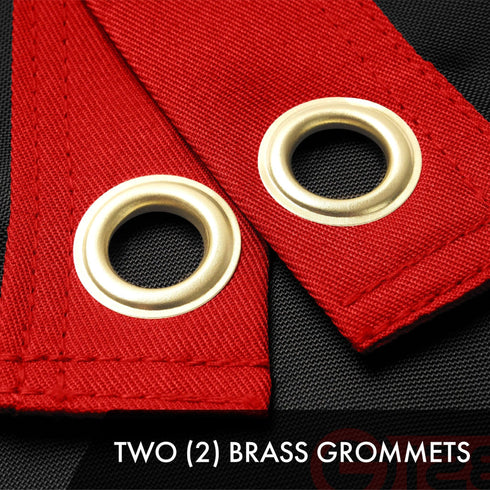 G128 2 Pack: Pirate Jolly Roger Red Head Scarf Flag | 1x1.5 Ft | ToughWeave Series Embroidered 300D Polyester | Novelty Flag, Embroidered Design, Indoor/Outdoor, Brass Grommets