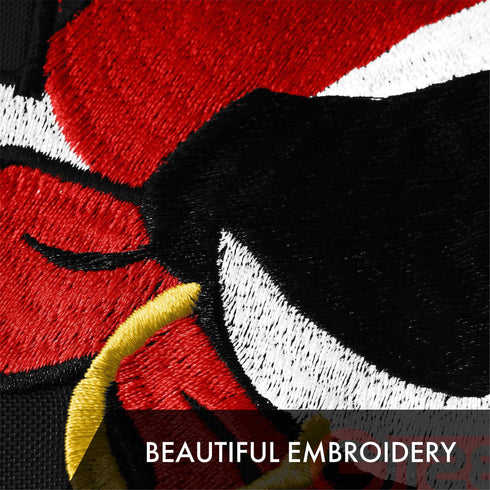 G128 2 Pack: Pirate Jolly Roger Red Head Scarf Flag | 1x1.5 Ft | ToughWeave Series Embroidered 300D Polyester | Novelty Flag, Embroidered Design, Indoor/Outdoor, Brass Grommets