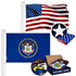 G128 Combo Pack: USA American Flag 3x5 Ft Embroidered Stars & Utah State Flag 3x5 Ft Embroidered Double Sided 2ply