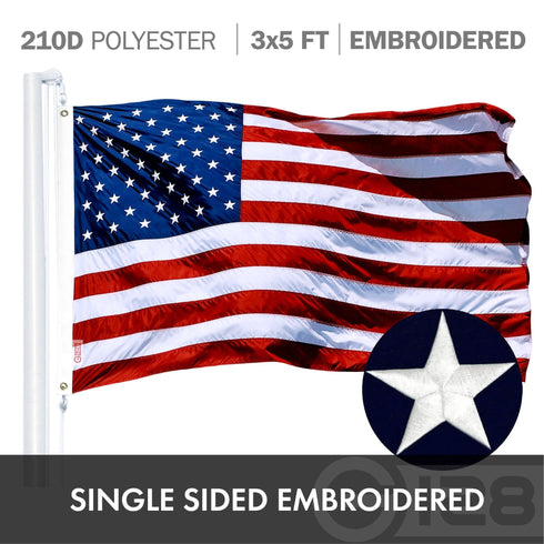 G128 Combo Pack: USA American Flag 3x5 Ft Embroidered Stars & Utah State Flag 3x5 Ft Embroidered Double Sided 2ply