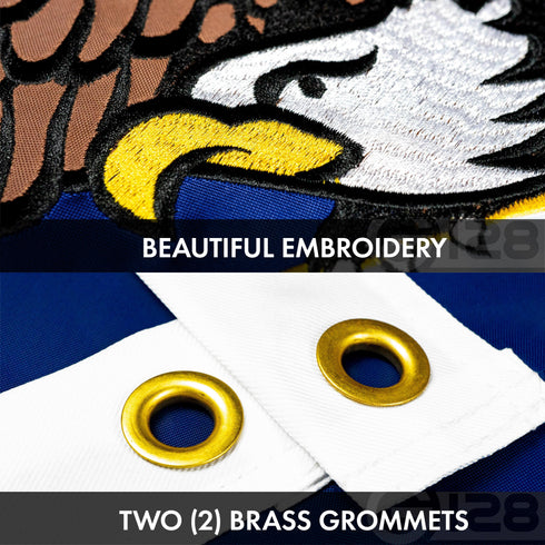 G128 Combo Pack: USA American Flag 3x5 Ft Embroidered Stars & Utah State Flag 3x5 Ft Embroidered Double Sided 2ply