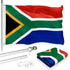 G128 Combo Pack: 6 Feet Tangle Free Spinning Flagpole (Silver) South Africa South African Flag 3x5 ft Printed 150D Brass Grommets (Flag Included) Aluminum Flag Pole