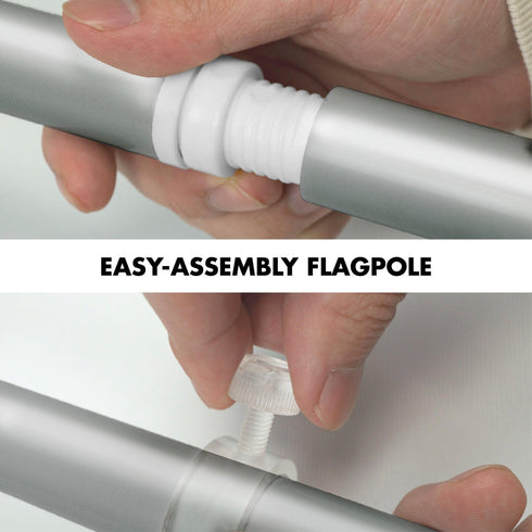 G128 Combo Pack: 6 Feet Tangle Free Spinning Flagpole (Silver) South Africa South African Flag 3x5 ft Printed 150D Brass Grommets (Flag Included) Aluminum Flag Pole