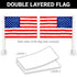 2 Pack: American USA Car Flag | 11x17 In | Double LiteWeave Pro Series Double Sided Printed 150D Polyester | Flagpole Included | Perfect for Festival Celebrations Parades