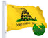 G128 Dont Tread on Me (Gadsden) Flag 2x3 feet 2-Pack Heavy Duty Spun Polyester 220GSM Embroidered “ Tough, Durable, Indoor/Outdoor, Vibrant Colors, Brass Grommets