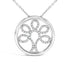.925 Sterling Silver 1/10 Cttw Diamond Tree of Life Pendant Necklace (I-J Color, I3 Clarity)