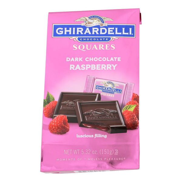 Ghirardelli Dark Chocolate Raspberry Squares - Case Of 6 - 5.32 Oz
