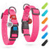 Waterproof Dog Collar Adjustable Dog Collar for Large Dogs Small and Medium Dogs Breakaway Dog Collar Waterproof with Plastic Buckle and QR Dog Tag Boy & Girl Dog Collars (Pink)