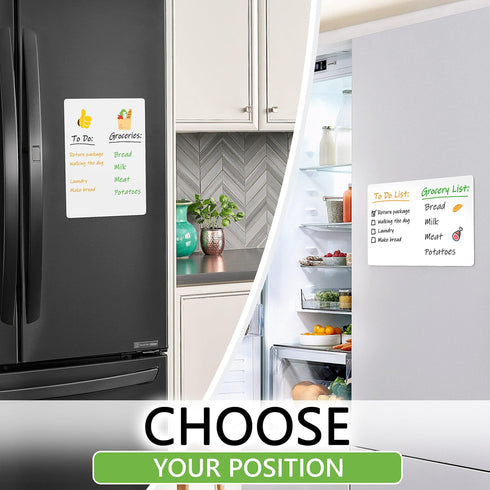 Magnetic Whiteboard for Fridge 8.5x12 inch A4 Magnetic Dry Erase Board Magnetic White Board for Frig Magnetic Sheet Small Magnetic List for Refrigerator Magnetic Grocery Shoping List