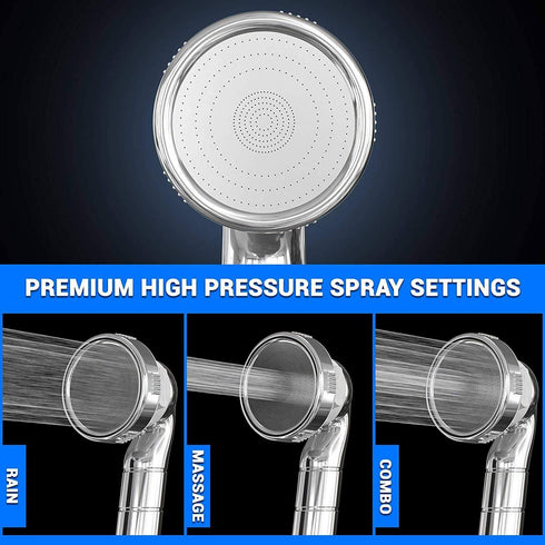 PureAction Luxury Filtered Shower Head with Handheld Hose Hard Water Softener High Pressure & Water Saving Showerhead Filter Removes Chlorine & Flouride For Dry Skin & Hair SPA Showerhead Filter