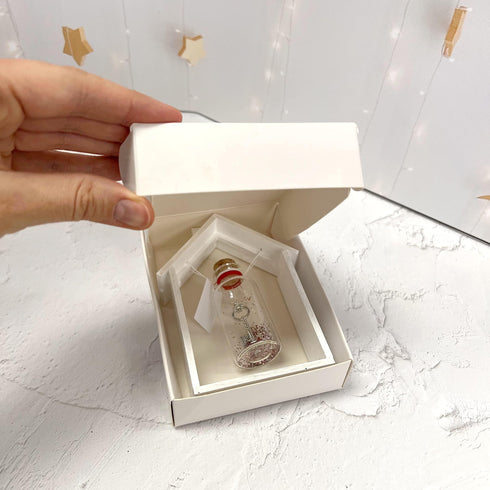 Anniversary Gift for Her & Him Romantic Present for Boyfriend Girlfriend Custom Message I Love You Gifts to Wife Husband (Key in Big Bottle You Hold the Key to My Heart In White Wood Frame)