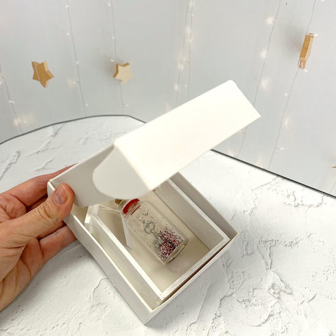 Anniversary Gift for Her & Him Romantic Present for Boyfriend Girlfriend Custom Message I Love You Gifts to Wife Husband (Key in Big Bottle You Hold the Key to My Heart In White Wood Frame)