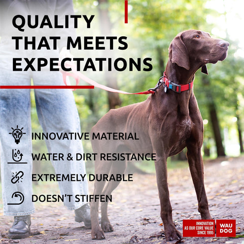 Waterproof Dog Collar Adjustable Dog Collar for Large Dogs Small and Medium Dogs Breakaway Dog Collar Waterproof with Plastic Buckle and QR Dog Tag Boy & Girl Dog Collars (Red)