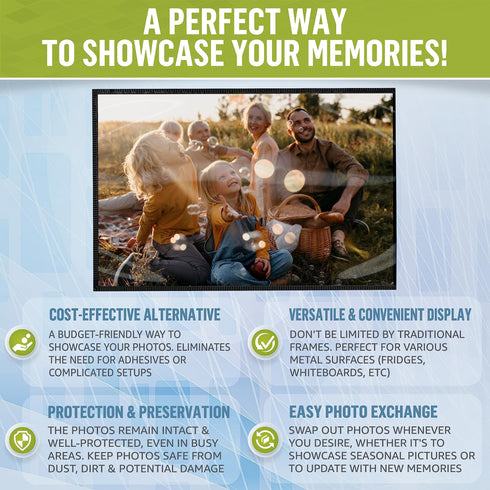 10 pack 4x6 Magnetic Picture Frames for Refrigerator Magnet Picture Frames for Fridge Magnetic Photo Sleeves Magnetic Photo Pockets Magnetic Picture Holder Locker Magnet Frames