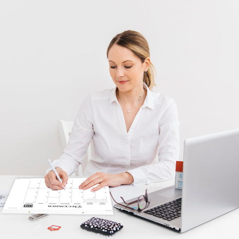 Desk Calendar 2024 17x12 Wall Calendar Thick Paper & Notes Section Runs from December 2023 December 2024 (Gray)