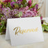 10 Pack Gold Reserved Table Signs for Wedding Party Restaurant Double Sided Reserved Table Signs Gold Reserved Signs for Tables Gold Table Reserved Cards White Paper Reserved Table Tent Card