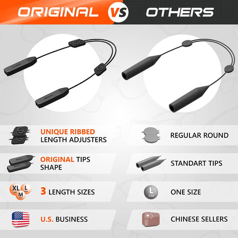 SIGONNA Adjustable Glasses Strap 3 Pcs Eyeglasses Strap Holders No Tail Sunglasses Strap for Men Women Eye Glasses Holders Around Head or Neck Glasses Lanyard String Straps