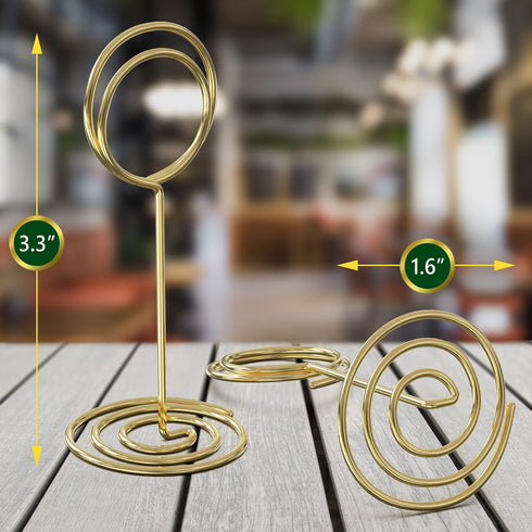 10 Pack Table Number Holders for Wedding Gold Place Card Holder Table Sign Holders Picture Photo Holders for Tables Mini Table Number Stands Gold Small Gold Table Number Holders Clip Stand