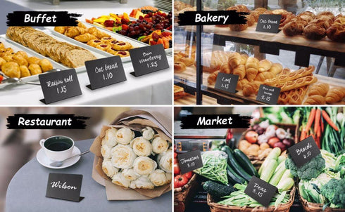 10 Pack Mini Chalkboard Signs for Food 3x4 inch Party Buffet Tables Wedding Bakery Small Chalkboard Signs Mini Chalkboard Signs for Food Chalkboard Buffet Signs Table Sign Chalkboard