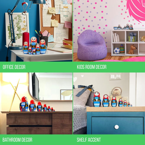 AEVVV Polish Nesting Dolls Set of 7 pcs Matryoshka Dolls in Polish Costumes with Ornaments Made in Poland Baboushka Nesting Dolls in Girls Polish Dress