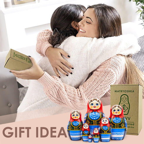 AEVVV Polish Nesting Dolls Set of 7 pcs Matryoshka Dolls in Polish Costumes with Ornaments Made in Poland Baboushka Nesting Dolls in Girls Polish Dress