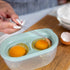Deluxe 4 In 1 Egg Separator Set Double Egg White Separator With Built In Egg Cracker Food Container Plus Lid and Egg Shell Tweezer Easily Crack Separate and Store Eggs Without Mess Green