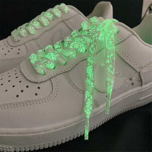 WFJ Glow In The Dark Shoe Laces 47 (120cm) Luminous All Sports Thick Flat Laces for Sneakers Fluorescent Shoestrings
