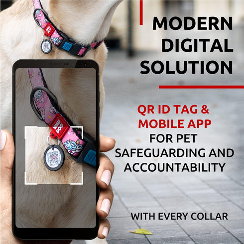 Nylon Dog Collar Adjustable Dog Collar for Large Dogs Small & Medium Dogs Breakaway Puppy Collars for Large Breed Dogs Boy & Girl Dog Collars with Durable Plastic Buckle and QR Dog Tag