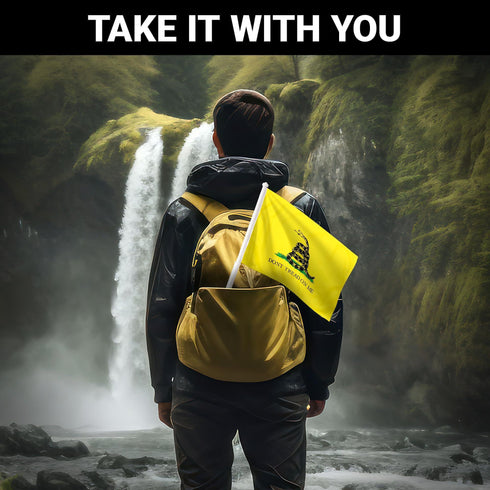 2 Pack: Gadsden Don't Tread On Me Car Flag | 11x17 In | Double LiteWeave Pro Series Double Sided Printed 150D Polyester | Flagpole Included | Perfect for Festival Celebrations Parades