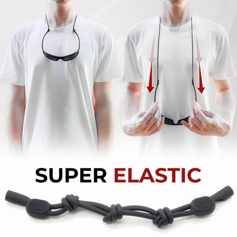 SIGONNA Sunglass Strap Eyeglass Holder No Tail Glasses Strap Lanyard Adjustable Eyeglass Strap for Men Women Silicone Eye Glasses String Strap 2 Cords