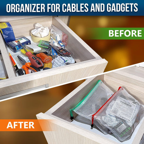 10 Pack Plastic Zipper Pouches A5 for School Office Supplies Cosmetics Tax Papers Travel Accessories Receipts Makeup Small Mesh Zipper Bags for Storage Waterproof Small Mesh Pouch with Zipper