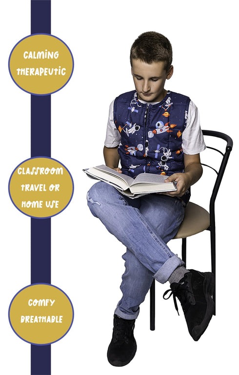 Weighted Vest for Kids Sensory Ages 5 to 9 Adjustable Kids Weighted Vest with 2lb weight Breathable and Washable Compression Vest