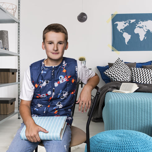 Weighted Vest for Kids Sensory Ages 5 to 9 Adjustable Kids Weighted Vest with 2lb weight Breathable and Washable Compression Vest