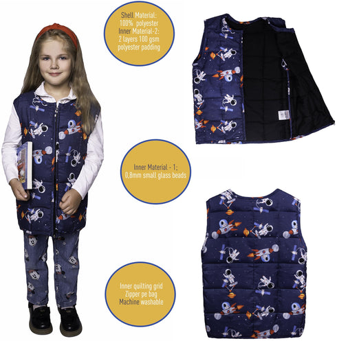 Weighted Vest for Kids Sensory Ages 5 to 9 Adjustable Kids Weighted Vest with 2lb weight Breathable and Washable Compression Vest