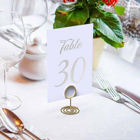 Silver Table Numbers 1 30 for Wedding Reception Silver Foil Table Number Cards 4x6 in with Head & Gift Table Restaurant Table Numbers Wedding Numbers for Tables Card Stock Wedding Table Numbers