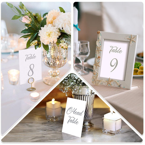 Silver Table Numbers 1 30 for Wedding Reception Silver Foil Table Number Cards 4x6 in with Head & Gift Table Restaurant Table Numbers Wedding Numbers for Tables Card Stock Wedding Table Numbers