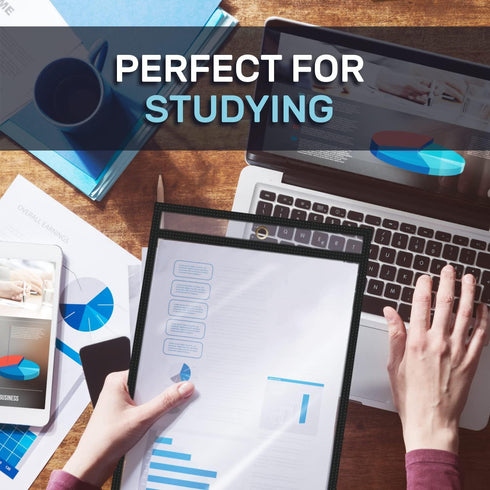 5 Pack Job Ticket Holders 8.5x11 Dry Erase Shop Holder Order Pockets Vinyl Clear Black Sleeves Tickets Folders Jackets