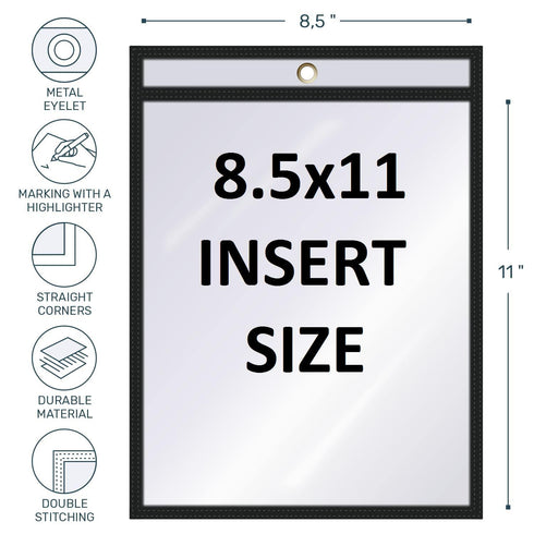 5 Pack Job Ticket Holders 8.5x11 Dry Erase Shop Holder Order Pockets Vinyl Clear Black Sleeves Tickets Folders Jackets