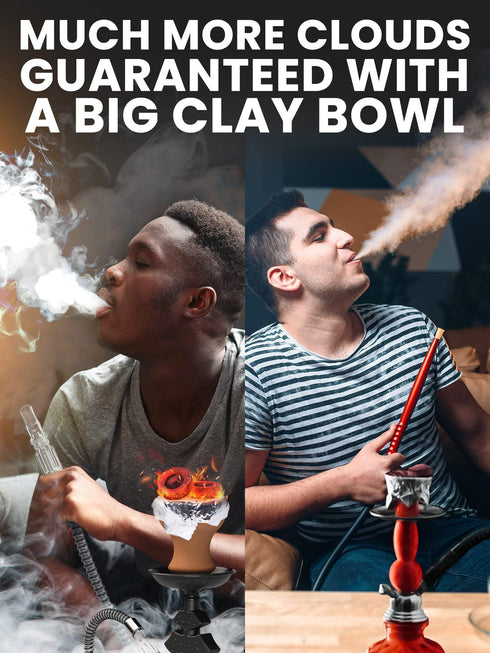 Hookah Set 2 Hose Hookah – LilOne 12” Black Mini Hookah 2 Hose Hookah Set with 50x Foil Hookah Bowl 10x Tips 2x Mouthpiece 2x Hookah Hose Tongs Portable Hookah set with everything Hookah Kit