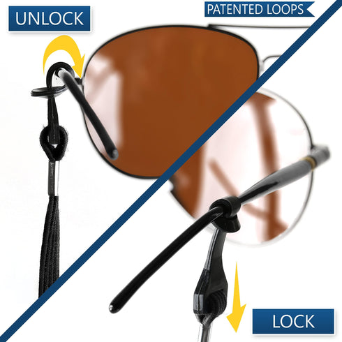 SIGONNA Eye Glasses String Holder Straps Sports Sunglasses Strap for Men Women Eyeglass Holders Around Neck Glasses Retainer Cord Chains Lanyards 4 Cords (Black)