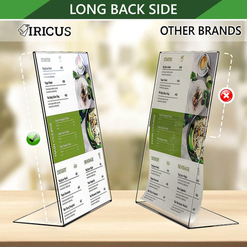 5 Pack Acrylic Sign Holders 8.5x11 Plastic Stands for Display 8 1 2 x 11 Acrylic Sign Holder with Vertical Slanted Back Clear Plastic Sign Holder Paper Display Table Stand Flyer Document Paper