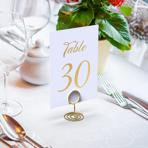 Gold Table Numbers 1 30 for Wedding Reception Gold Foil Table Number Cards 4x6 Inch with Head & Gift Table Restaurant Table Numbers Wedding Numbers for Tables Card Stock Wedding Table Numbers