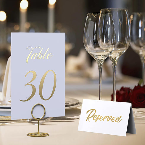 Gold Table Numbers 1 30 for Wedding Reception Gold Foil Table Number Cards 4x6 Inch with Head & Gift Table Restaurant Table Numbers Wedding Numbers for Tables Card Stock Wedding Table Numbers