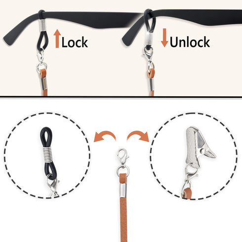 Eyeglasses Holder Strap Cord PREMIUM ECO LEATHER Eyeglasses String Holder Chain Necklace Glasses Cord Lanyard Eyeglass Retainer